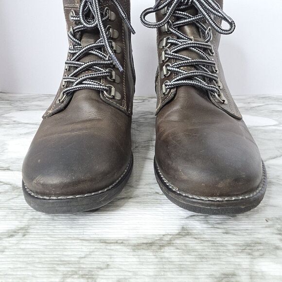 TAOS Ringer Brown Leather Lace Up Combat Boots Womens 5.5 Grunge Distressed Edgy - Picture 2 of 14